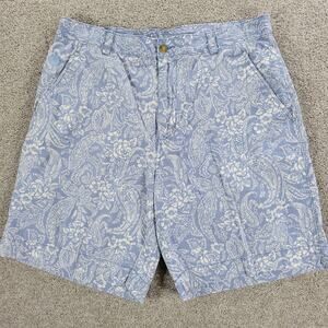 Pussers West Indies Paisley Shorts Mens 34 Blue Soft Cotton Bandana Island Style